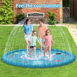 dog and kid splash pad play mat