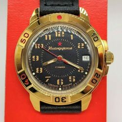 Vostok Komandirskie 2414 Gold & Black 439123 New men's mechanical watch