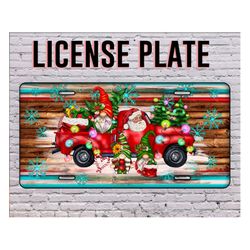 christmas truck gnomes license plate sublimation design,christmas truck png,christmas gnome png,christmas license plate