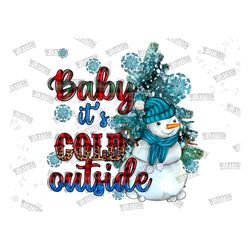 Western Baby It's Cold Outside Png Sublimation Design, Winter Png, Baby It's Cold Png, Holiday Png, Snowflake Png, Digit