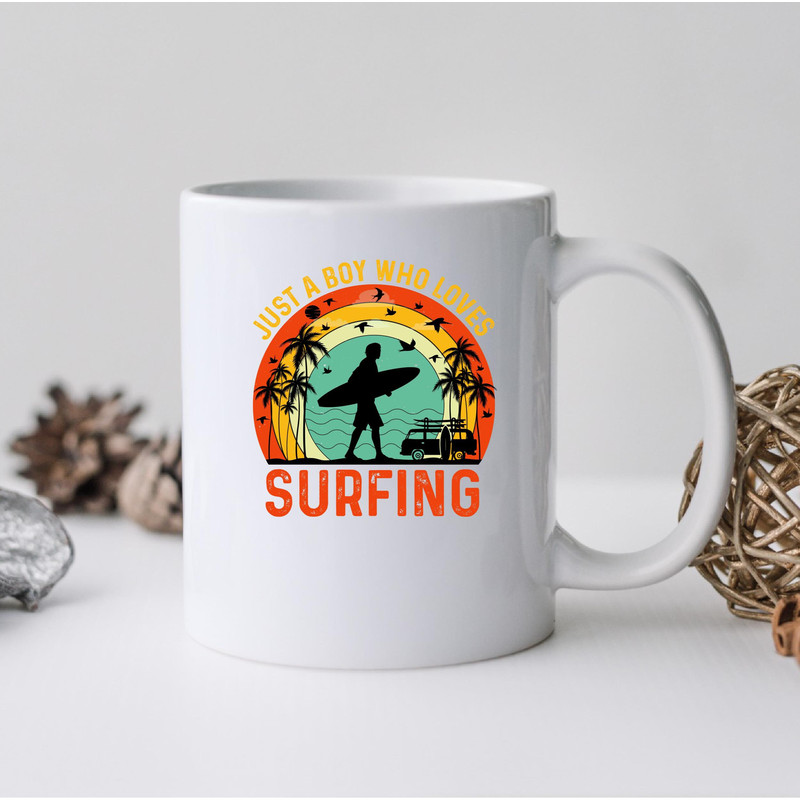 Just A Boy Who Loves Surfing Mug, Just A Boy Who Loves Surfing Coffee and Tea Gift Mug, Just A Boy Who Love Surfing Gift, Boy, Surf, Surfing - 2.jpg