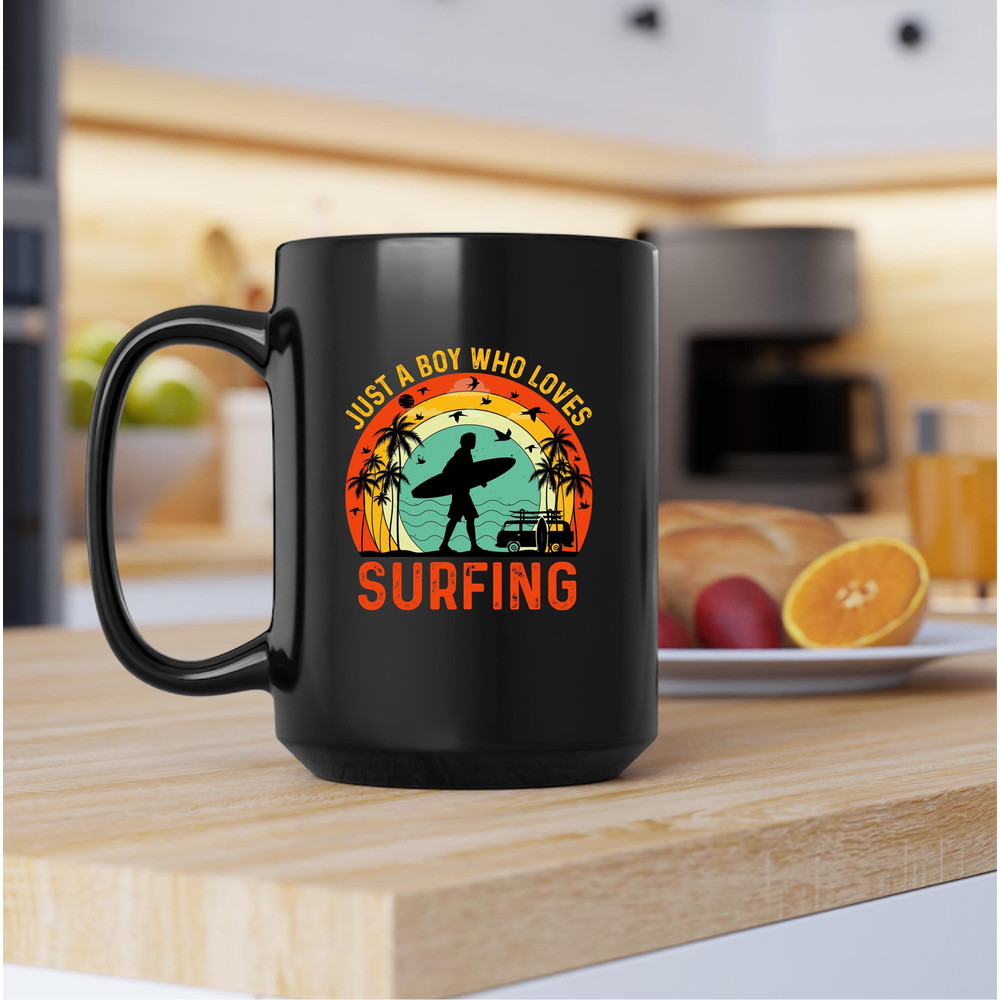 Just A Boy Who Loves Surfing Mug, Just A Boy Who Loves Surfing Coffee and Tea Gift Mug, Just A Boy Who Love Surfing Gift, Boy, Surf, Surfing - 3.jpg