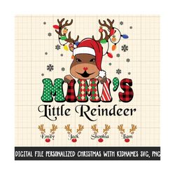 mimi's little reindeer svg, png, personalized custom kids, grandkids names, merry christmas png, file for sublimation