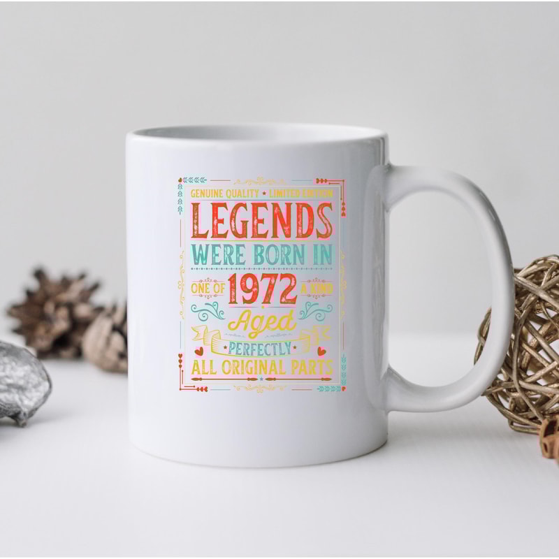 Legends Were Born In 1972 Mug, Born In 1972 Canvas Tote Bag, Born In 1972 Coffee and Tea Gift Mug, Born In 1972, Born In 1972 Gift, Vintage - 2.jpg