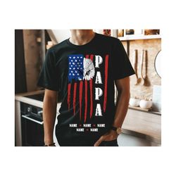 papa america flag svg, custom kids name svg, personalized papa eagle american flag 4th of july svg, independence day svg
