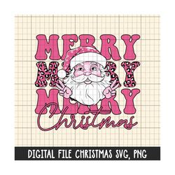 merry christmas - santa claus png,svg, pink christmas png, pink santa claus png,file for sublimation