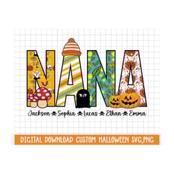 personalized nana svg,png, custom halloween png, halloween family png, custom nana png, files for sublimation