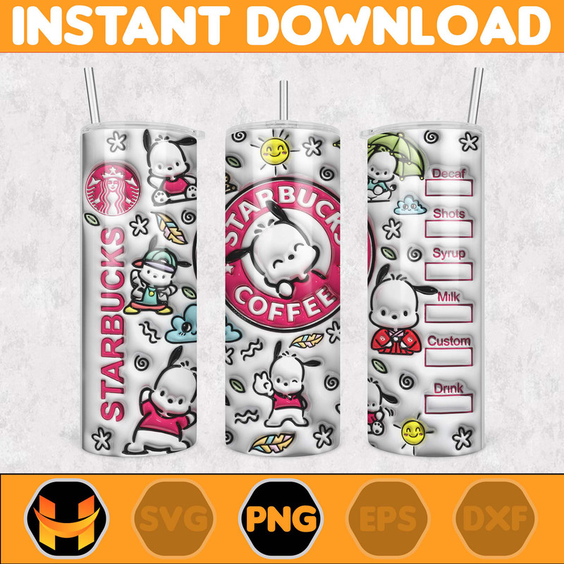 Kitty Coffee Tumbler Spring Flower Pink Cat PNG, 20oz Straight Skinny Wrap, Cartoon Tumbler, Tumbler Wrap (8).jpg