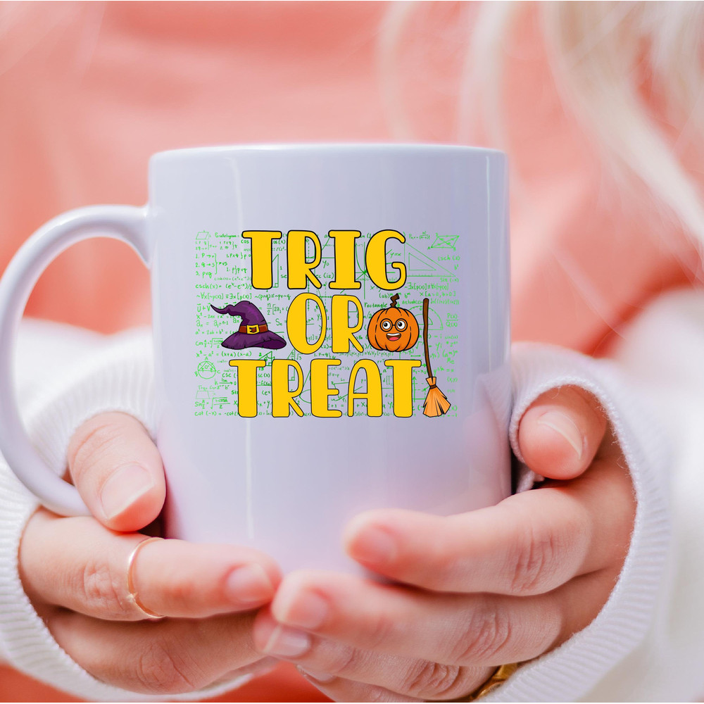 Math Teacher Trig Or Treat Mug, Math Teacher Tricg Or Treat Coffee and Tea Gift Mug, Trick Or Treat Gift, Math Teacher, School, Game - 4.jpg