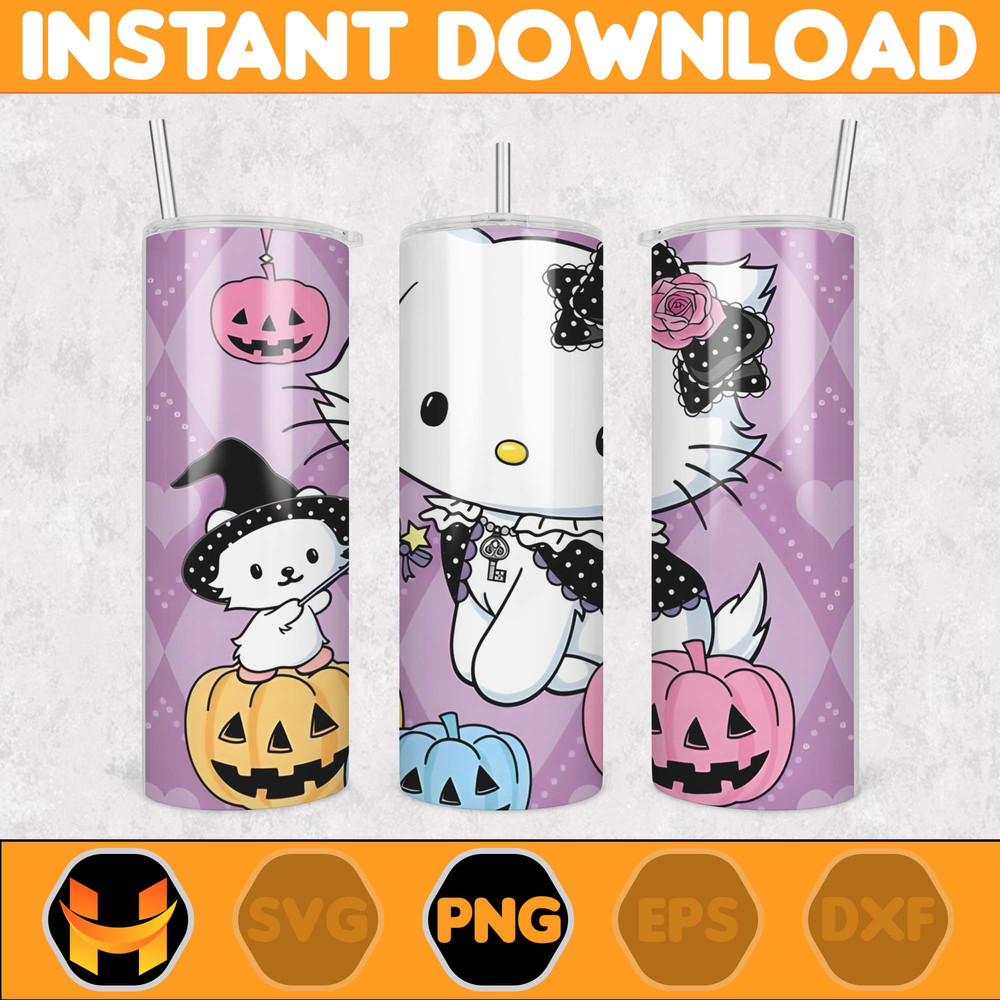 Kitty Coffee Tumbler Spring Flower Pink Cat PNG, 20oz Straight Skinny Wrap, Cartoon Tumbler, Tumbler Wrap (17).jpg