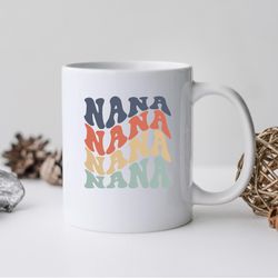 nana mug, nana coffee and tea gift mug, wavy nana mug, wavy nana, nana