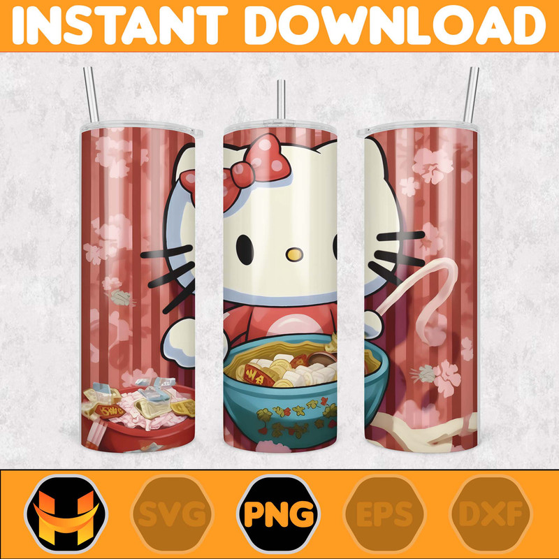 Kitty Coffee Tumbler Spring Flower Pink Cat PNG, 20oz Straight Skinny Wrap, Cartoon Tumbler, Tumbler Wrap (20).jpg