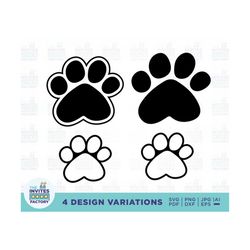 dog paw svg, cat paw svg, animal paw svg, dog foot print, svg, dxf, png, jpg, pdf, cricut, silhouette, vector, clipart,