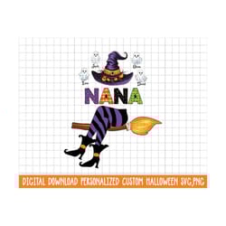 personalized nana witch halloween, svg,png, custom nana shirt with grandkids names ,fall halloween spooky, files for sub