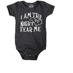 I Am The Night, Fear Me, Vampire Halloween Baby ROMPER, Baby Halloween Costume, Halloween Baby Shower Gift, Halloween Cl