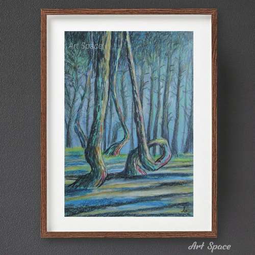 Original Painting "Dancing forest" for Office, Home Decoration Housewarming Gift Hallway Decor,