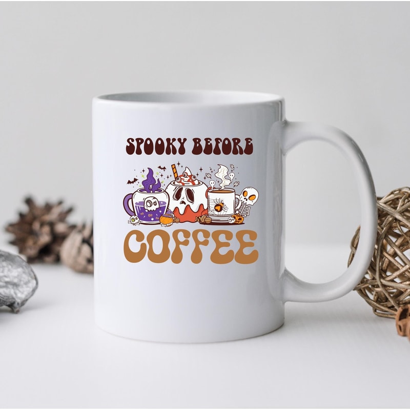 Spooky Before Coffee Mug, Spooky Before Coffee Coffee and Tea Gift Mug, Spooky Before Coffee, Spooky, Before Coffee, Ghost - 1.jpg