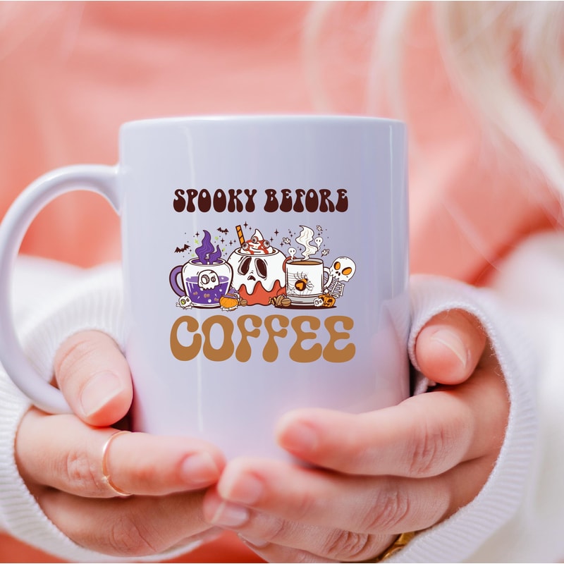 Spooky Before Coffee Mug, Spooky Before Coffee Coffee and Tea Gift Mug, Spooky Before Coffee, Spooky, Before Coffee, Ghost - 3.jpg