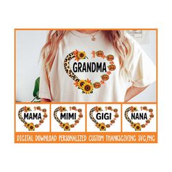 personalized heart pumpkins fall season png,svg bundle,thanksgiving heart grandma mom nana mama png,custom name png,file