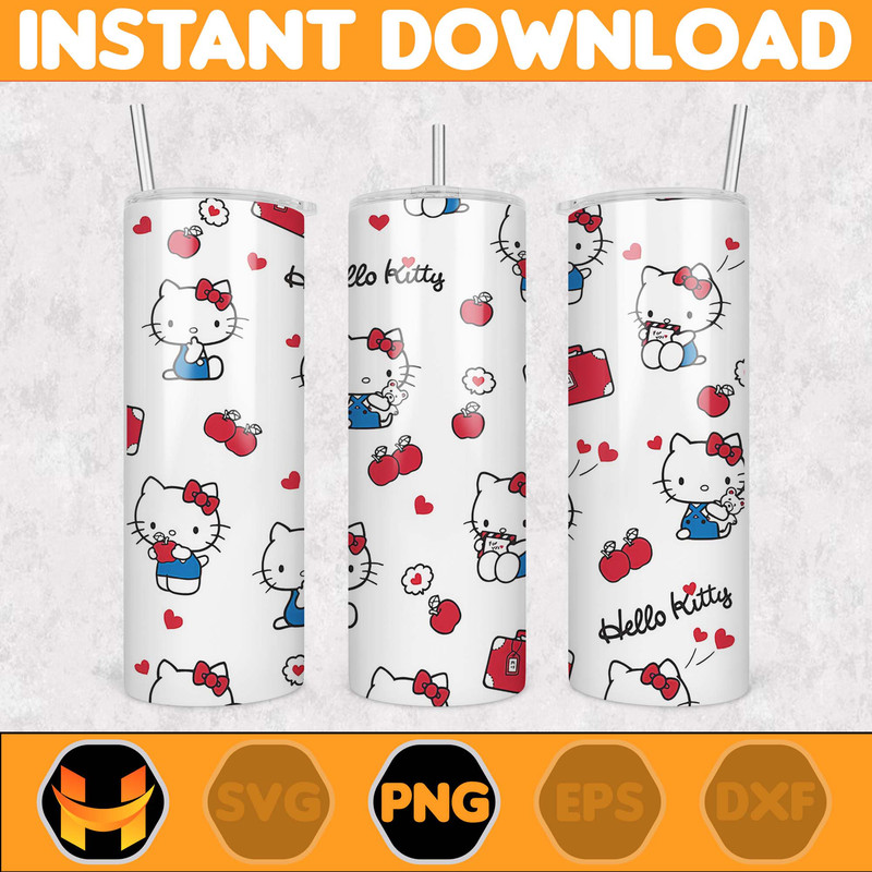 Kitty Coffee Tumbler Spring Flower Pink Cat PNG, 20oz Straight Skinny Wrap, Cartoon Tumbler, Tumbler Wrap (48).jpg