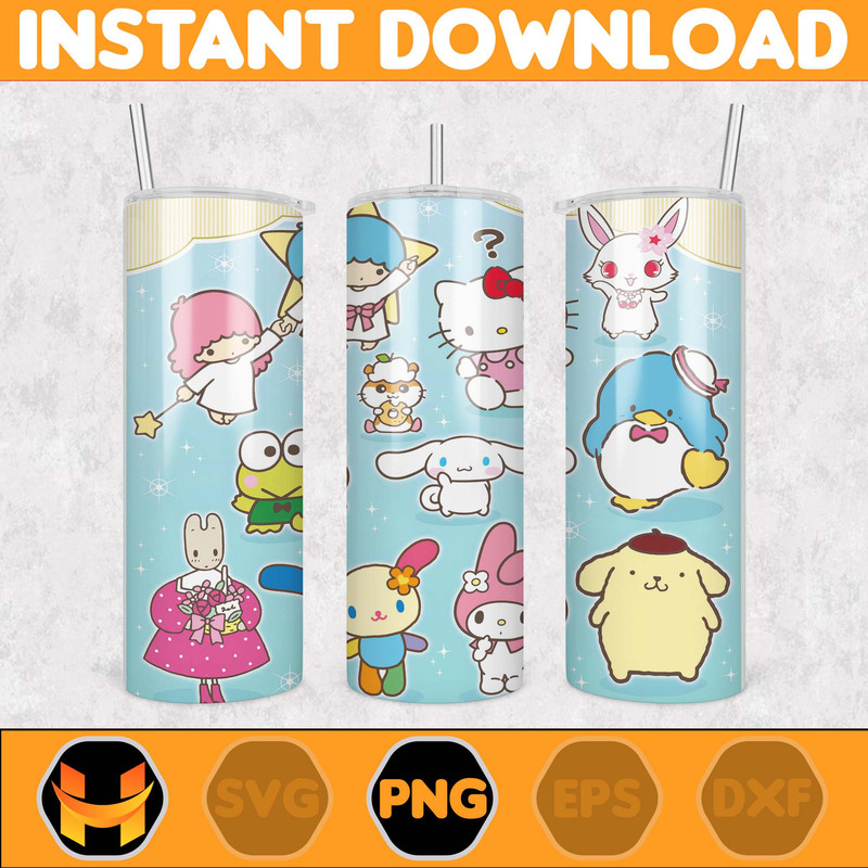 Kitty Coffee Tumbler Spring Flower Pink Cat PNG, 20oz Straight Skinny Wrap, Cartoon Tumbler, Tumbler Wrap (56).jpg