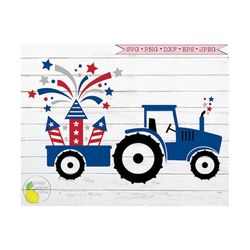 4th of july tractor svg, summer svg country svg amercian flag svg usa fireworks farmhouse svg files for cricut downloads