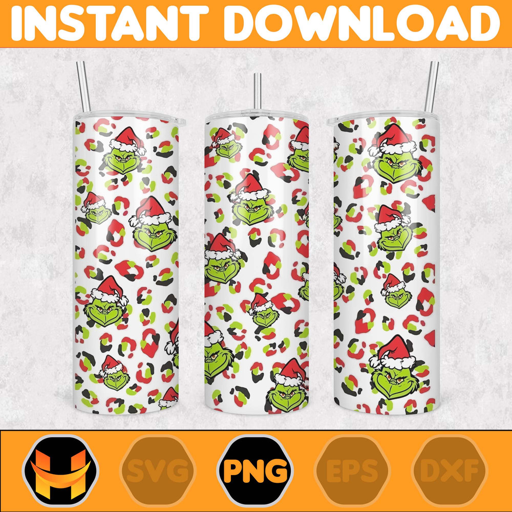 Christmas Tumbler Sublimation Designs 20oz Skinny Tumbler Wrap, Cartoon Funny Christmas Design Tumbler PNG Digital (2).jpg