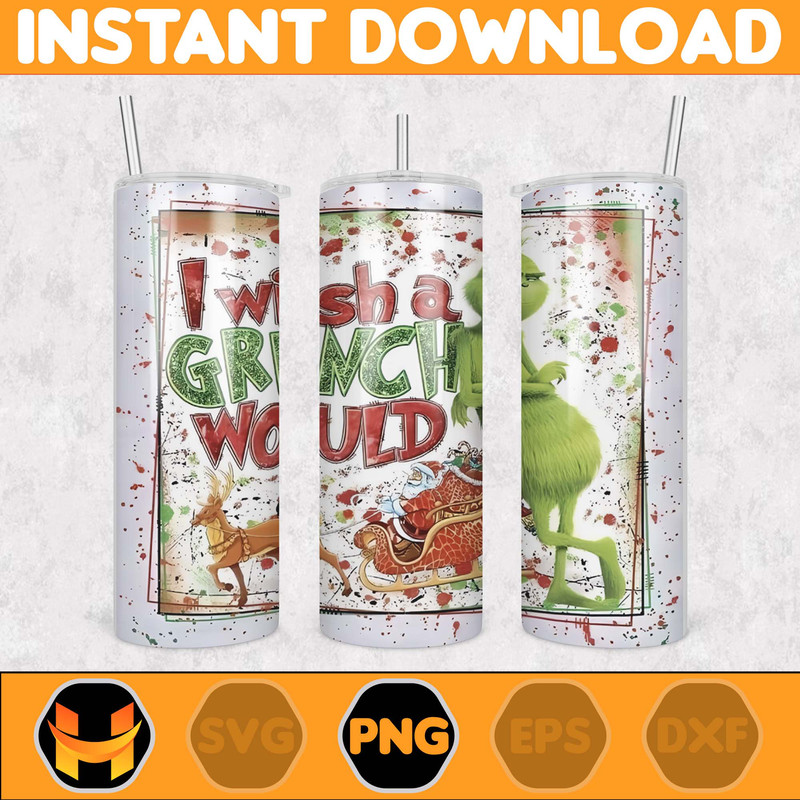 Christmas Tumbler Sublimation Designs 20oz Skinny Tumbler Wrap, Cartoon Funny Christmas Design Tumbler PNG Digital (3).jpg