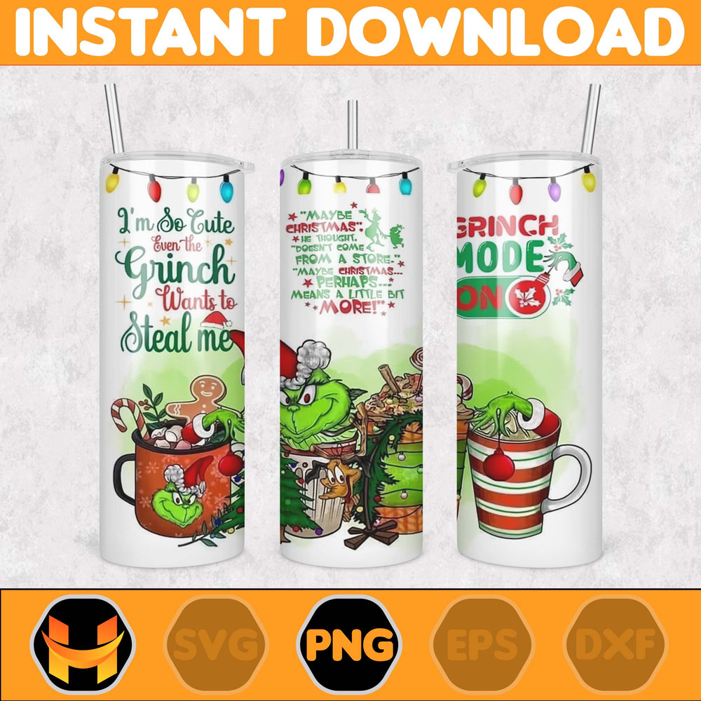 Christmas Tumbler Sublimation Designs 20oz Skinny Tumbler Wrap, Cartoon Funny Christmas Design Tumbler PNG Digital (4).jpg