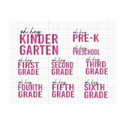 oh hey back to school bundle svg,png, education, first day of school. digital download