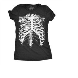 Rib Cage Shirt, Halloween Shirt Women, Black Spooky Shirt, Funny Halloween Shirt, Halloween Costume, Skeleton Shirt Girl