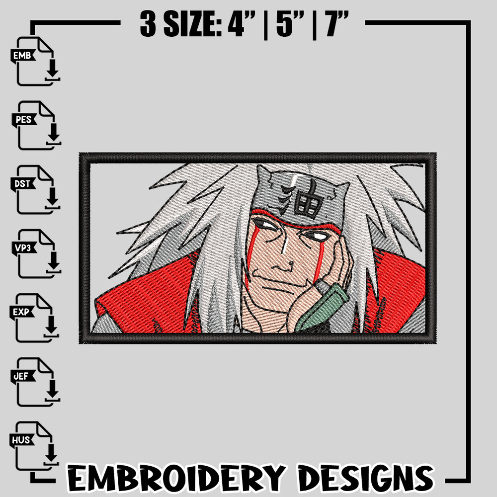 Jiraiya embroidery design