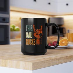 this dad rocks mug, this dad rocks coffee and tea gift mug, this dad rocks gift, this