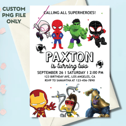 personalized file spidey and his amazing friends birthday invitation boy superhero party invite instant download digital