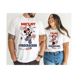 she's my firecracker, i'm his sparkler, 4th of july svg, fourth of july couples shirt design, independence day svg, memo