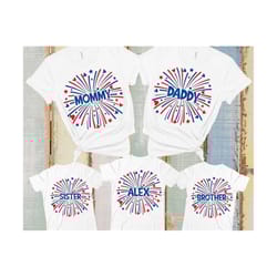 personalized firework family png, 4th of july png, father's day, patriotic firework, 4th of july family matching shirt p