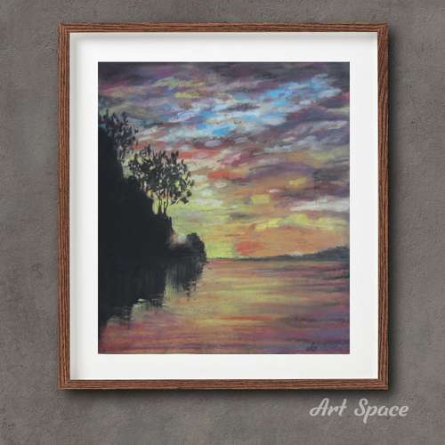 Original watercolor painting **Landscape**, original gift original interior decoration decoration for office,