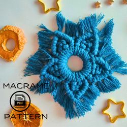 Macrame ornament pdf pattern, Easy Christmas decor DIY, Macrame Christmas ornament for beginners, Nursery decor, Pdf