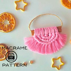 Macrame ornament pdf pattern, Easy Christmas decor DIY, Macrame Christmas ornament for beginners, Nursery decor, Pdf