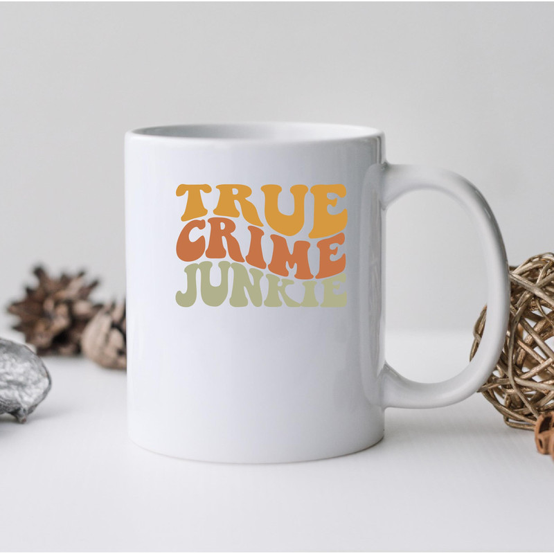 True Crime Junkie Mug, True Crime Junkie Canvas Tote Bag, True Crime Junkie Coffee and Tea Gift Mug, Wavy True Crime Junkie, Crime Junkie - 2.jpg