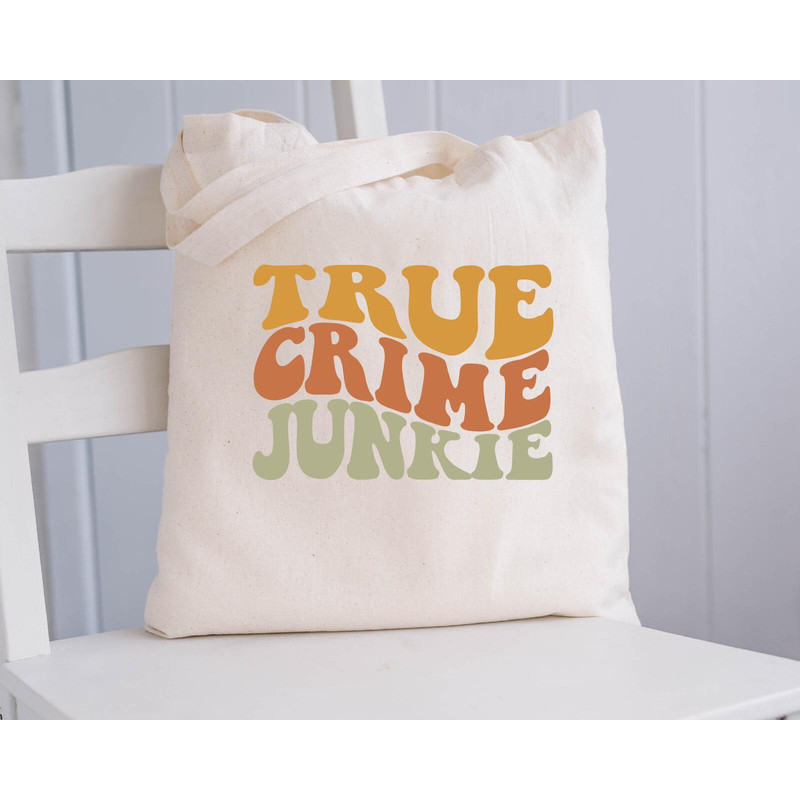 True Crime Junkie Mug, True Crime Junkie Canvas Tote Bag, True Crime Junkie Coffee and Tea Gift Mug, Wavy True Crime Junkie, Crime Junkie - 5.jpg