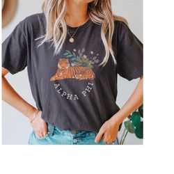 comfort colors sorority shirt, tiger, vintage, zeta tau alpha, kappa kappa gamma, kappa delta, delta gamma, phi sigma si