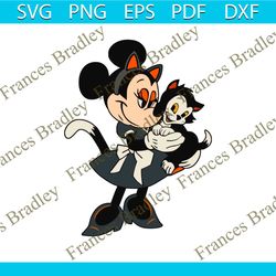 disney minnie mouse and figaro cat svg file for cricut