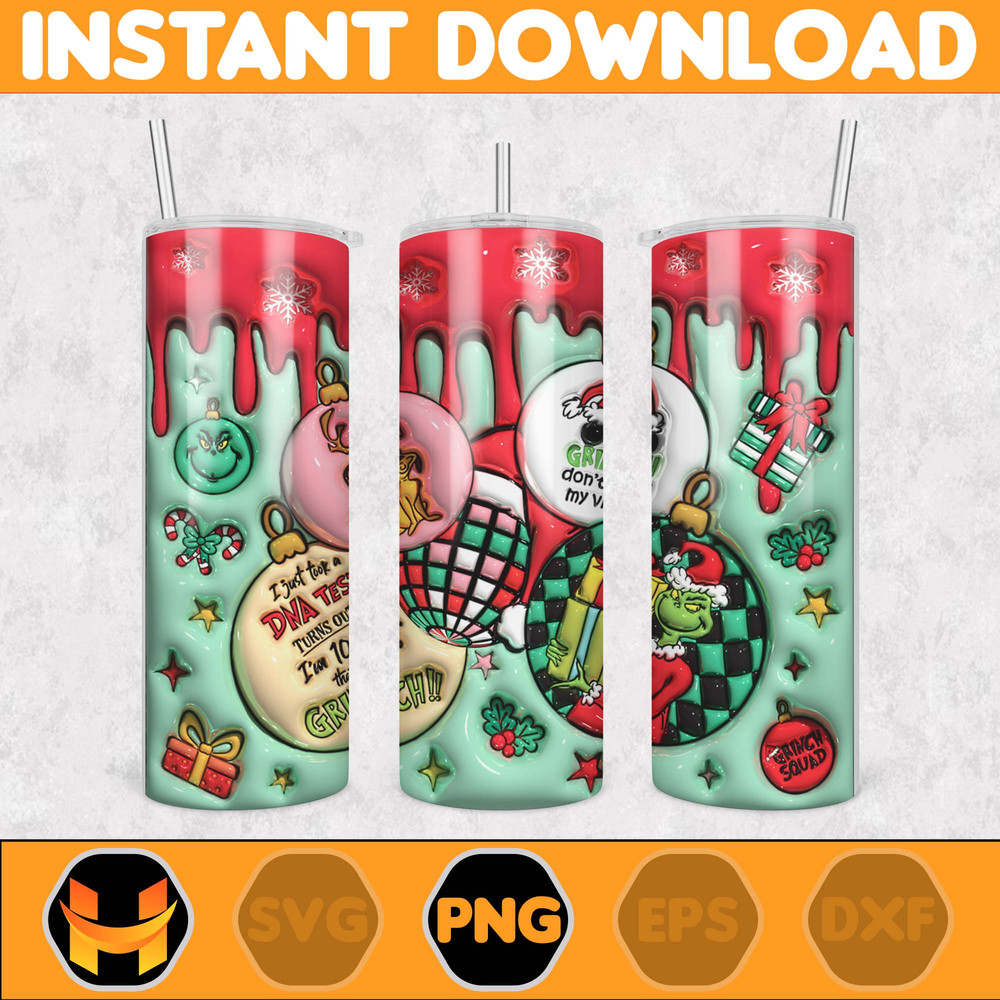 Christmas Tumbler Sublimation Designs 20oz Skinny Tumbler Wrap, Cartoon Funny Christmas Design Tumbler PNG Digital (35).jpg