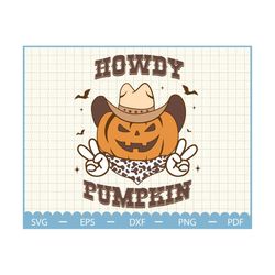Funny Howdy Pumpkin Svg, Fall Shirt Design, Halloween Svg, Western Halloween Svg, Pumpkin Svg, Western Svg, Digital Down