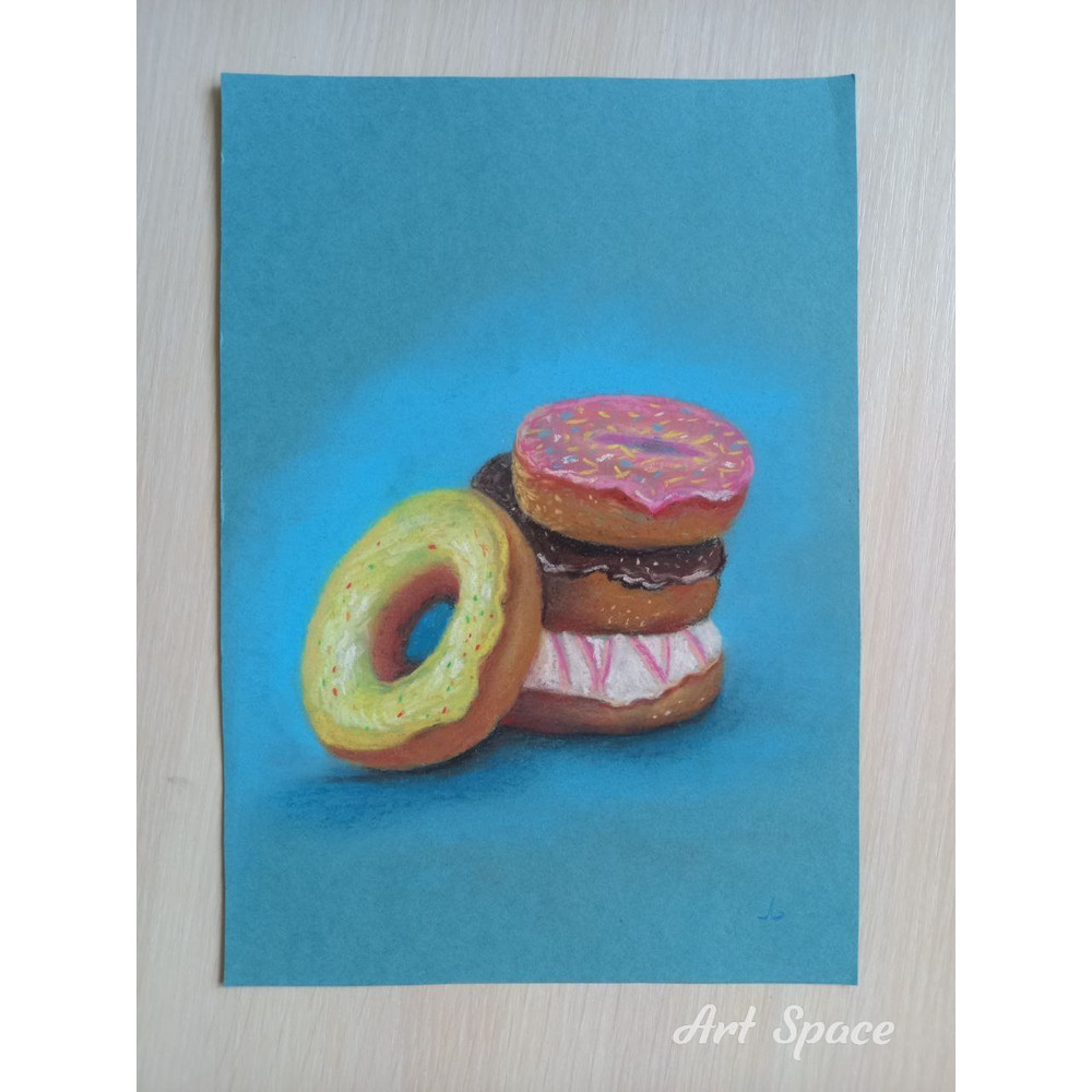 donuts-dessert-food-pastel painting-bright food-sweetness-handmade painting-blue painting-1.jpg