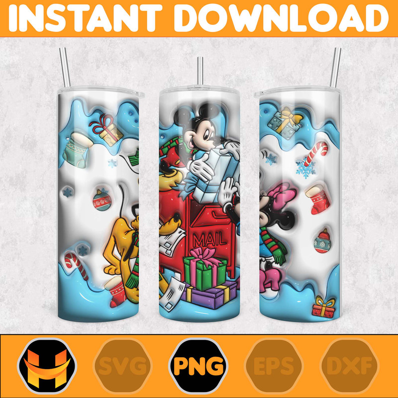 Christmas Tumbler Sublimation Designs 20oz Skinny Tumbler Wrap, Cartoon Funny Christmas Design Tumbler PNG Digital (38).jpg