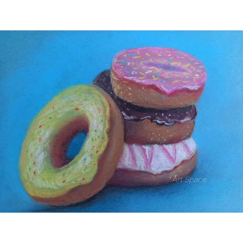 donuts-dessert-food-pastel painting-bright food-sweetness-handmade painting-blue painting-4.jpg