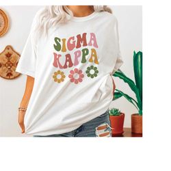 sigma kappa oversized shirt, sigma kappa groovy flower, sig kap flower shirt, sigma kappa sorority shirt