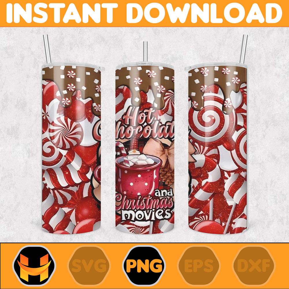 Christmas Tumbler Sublimation Designs 20oz Skinny Tumbler Wrap, Cartoon Funny Christmas Design Tumbler PNG Digital (51).jpg